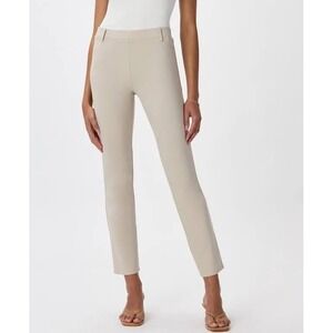 Quince Women's Ultra-Stretch Ponte Straight Leg‎ Pants Ecru Size Large NWT